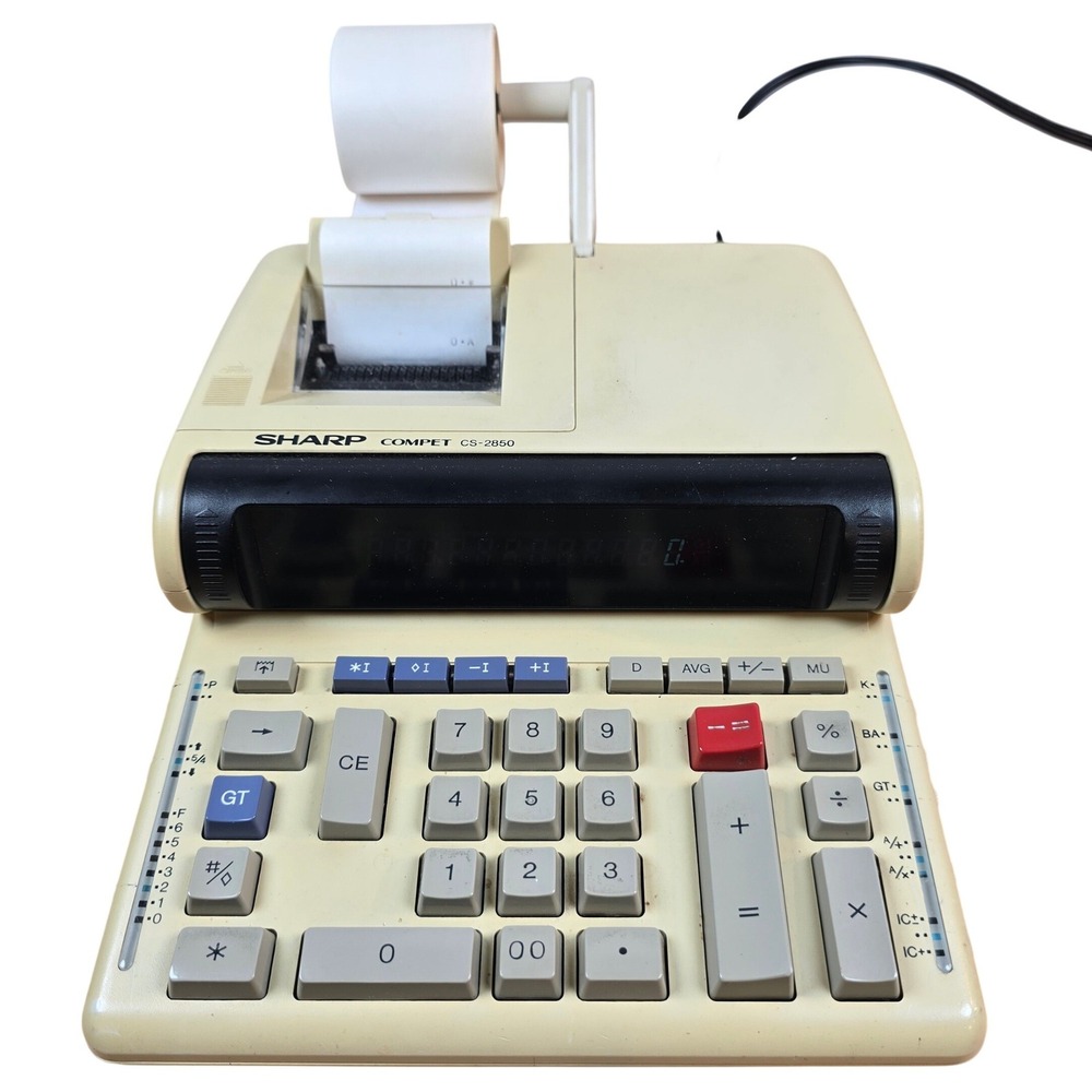 Sharp CS-2850 12 Digit 2-Color Printing Adjustable Display Calculator Heavy Duty